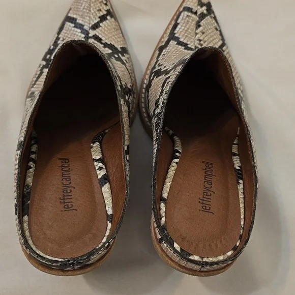 Jeffrey Campbell Snake Print Mules - Picture 2 of 9